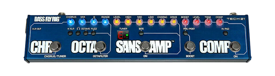 Tech 21 bass fly rig comp/boost SansAmp Восьмиядерный Chr бас гитара интегрированная педаль эффектов