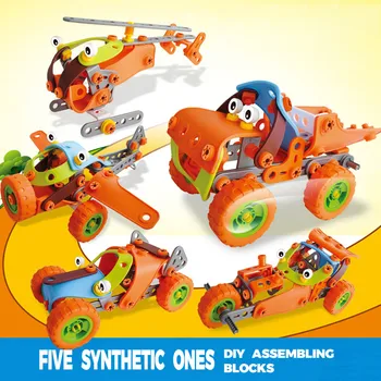 

5Pcs Disassembly Motorbike Classic Toy Assembly Car Model Early Educational Toys Puzzle Screw Truck Build Block Kids Gift