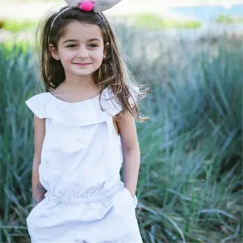

Toddler Baby Girls Rompers One-Pieces Short Sleeve Solid Off Shoulder Casual Summer Romper 2020
