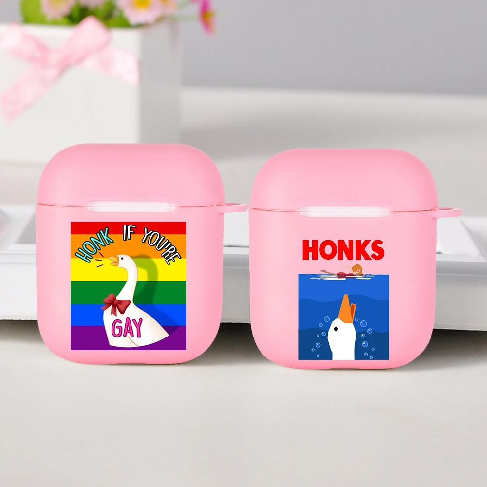 Silicone cover for Airpods 1/2 Earphone Funda Funny Duck Game Cartoon Cute soft Fundas Case Air Pods Charging Box Bags | Электроника