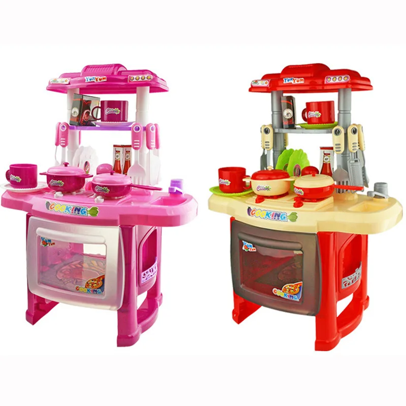 

Full Carton Box CHILDREN'S Tableware Set Combination with Light And Sound Cooking Play House Kitchen Toy North America Toy