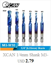 XCAN 1 шт. M2/M2.5/M3/M3.5/M4/M5/M6 титановое покрытие ручной кран HSS Метрическая прямая флейта резьбовой кран