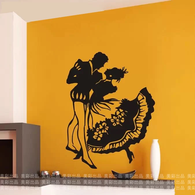 Latin Dancers Dancing Sticker Decor Kids Room Home Decoration Posters Vinyl Music Car Decal