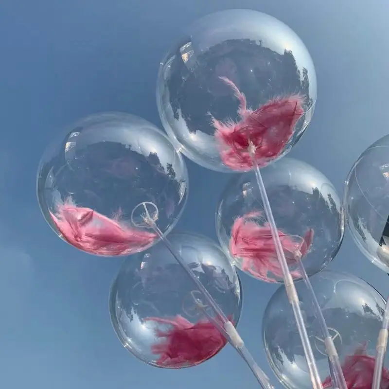 Аксессуары для воздушных шаров в виде натуральных перьев розовые черные красные