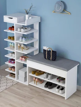 

Diversified shoe rack large capacity household economical space saving shoe cabinet top storage door small shoe rack multi-layer