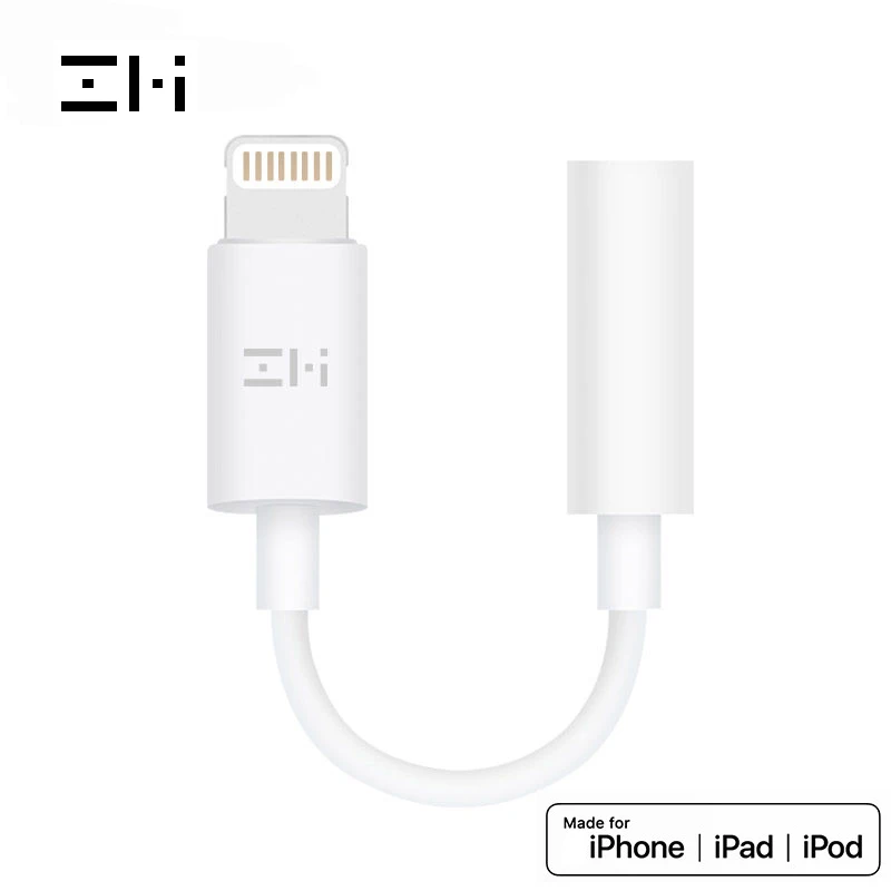 Оригинальный Сертифицированный ZMI MFI адаптер для наушников apple Lightning на 3 5 мм