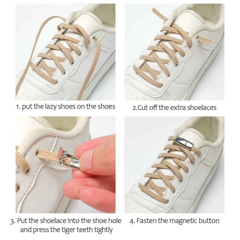 Shoelace Buckles 1 Pair Magnetic Stainless Closure For Sneakers