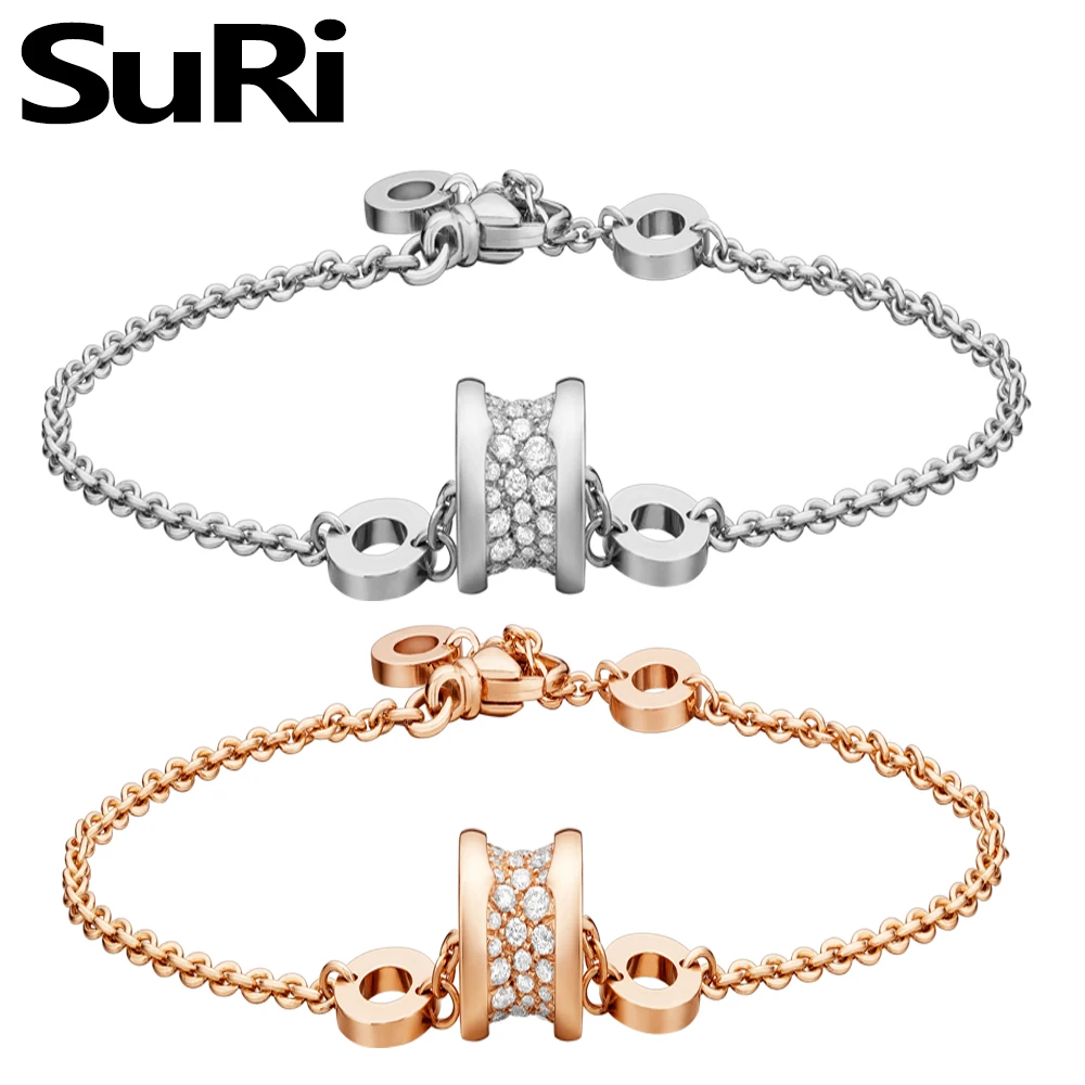 Suri, новинка, высокое качество,, серебро 925 пробы, болгарийский браслет для женщин, модный, розовое золото, роскошные ювелирные изделия, вечерние, подарок