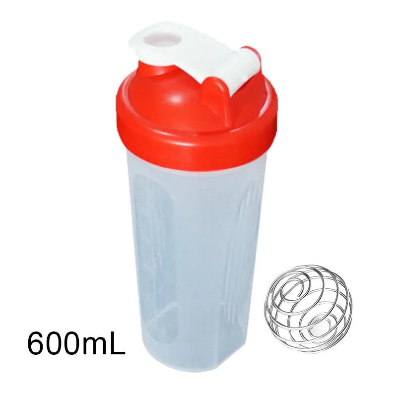 400/600ml протеин смешивание порошка чашки запаянный герметичный шейкер с перемешивающий шарик BB55 - Цвет: red 600