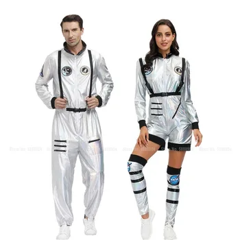 

Halloween Astronaut Spaceman Cosplay Costume Masquerade Pilot Couples Party Jumpsuit Carnival Family Role Play Space Stage Suit