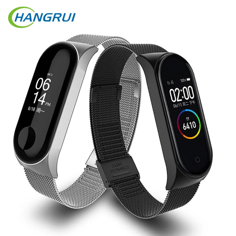 Браслет из нержавеющей стали для Mi Band 4 3 металлический наручный ремешок XiaoMi