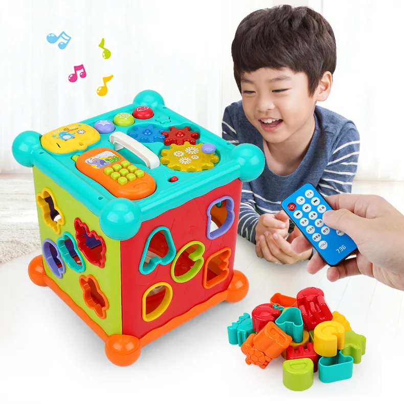

The Digital Wisdom House remote Control hexahedral Box for early Teaching and Learning Baby to explore learn Building Block Toys
