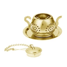 LIXF Золотая сетка из нержавеющей стали чайник специи травы фильтр