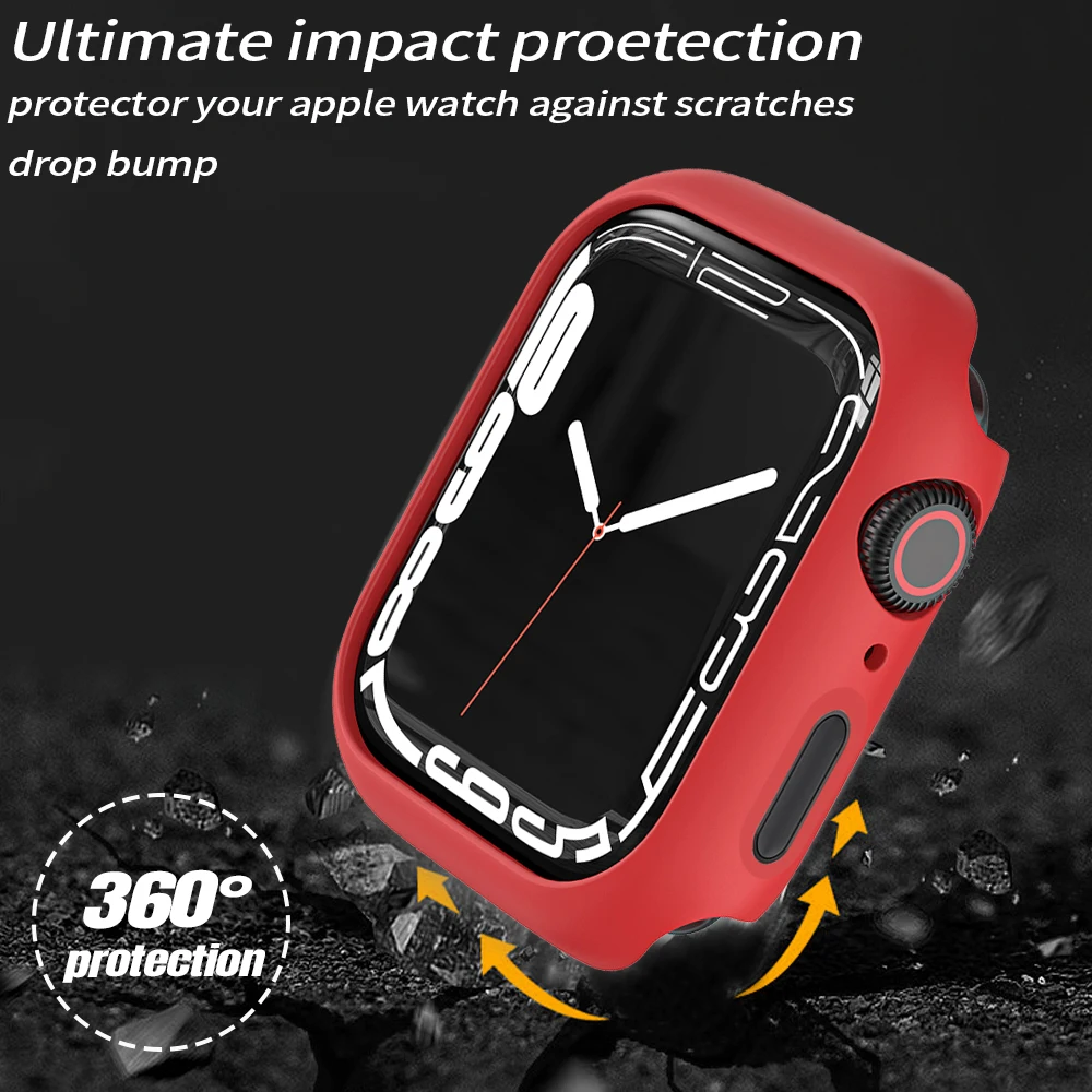 Protective Cover for Apple Watch 7 321 41mm 45mm 42mm 38mm Hard PC Bumper Matte Case Frame Compatible iWatch Se 654 44mm 40mm