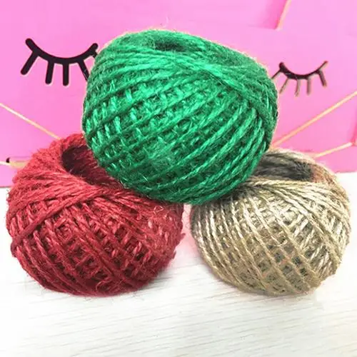 

30m Style 1Roll Jute String Hemp Rope for Jewelry Necklace Making DIY Xmas Decor