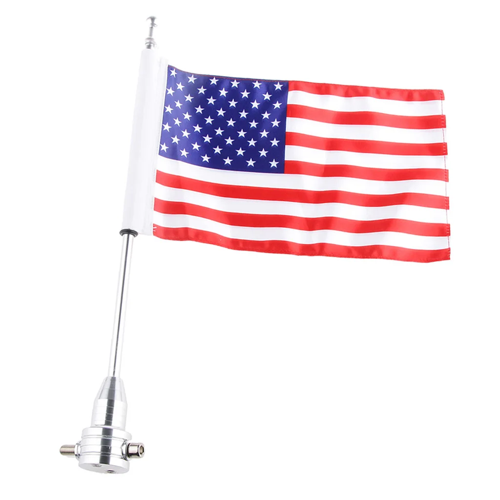 American USA Flag With 15inch Pole Bolts For Motorcycle Bike  XL883
