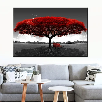 

Abstract Red Tree Oil Paintings Print On Canvas Art Prints Posters And Prints Landscape Wall Art Pictures Home Wall Decoration