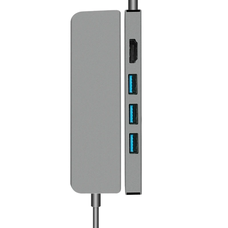 USC type C концентратор к HDMI 4K 30 Гц 3 USB 3,0 USBC PD Быстрая Зарядка Док-станция алюминиевый сплав удлинитель концентратор для Macbook