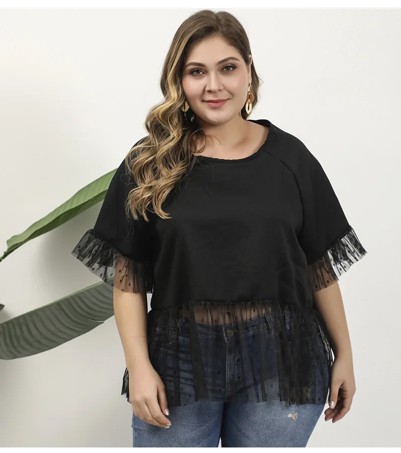 black peplum tee