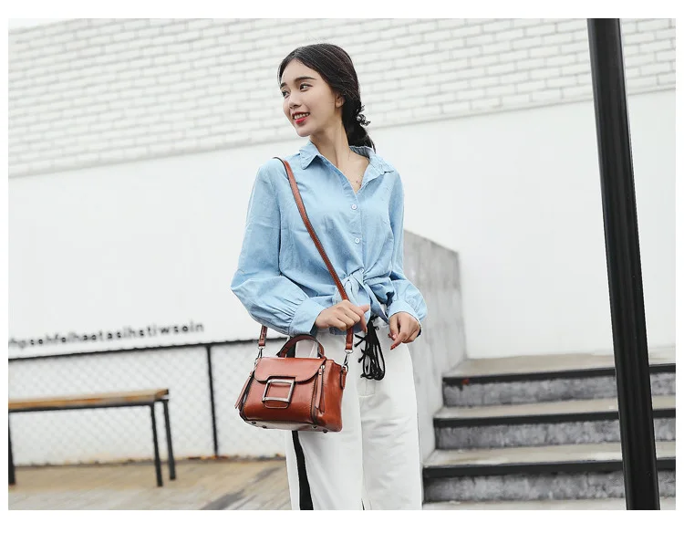 iqh Quality Womens Soft Oil Leather Handbags Female Vintage Crossbody bags for Women 2019 Black Tassel Shoulder Tote Lady Purse (4)