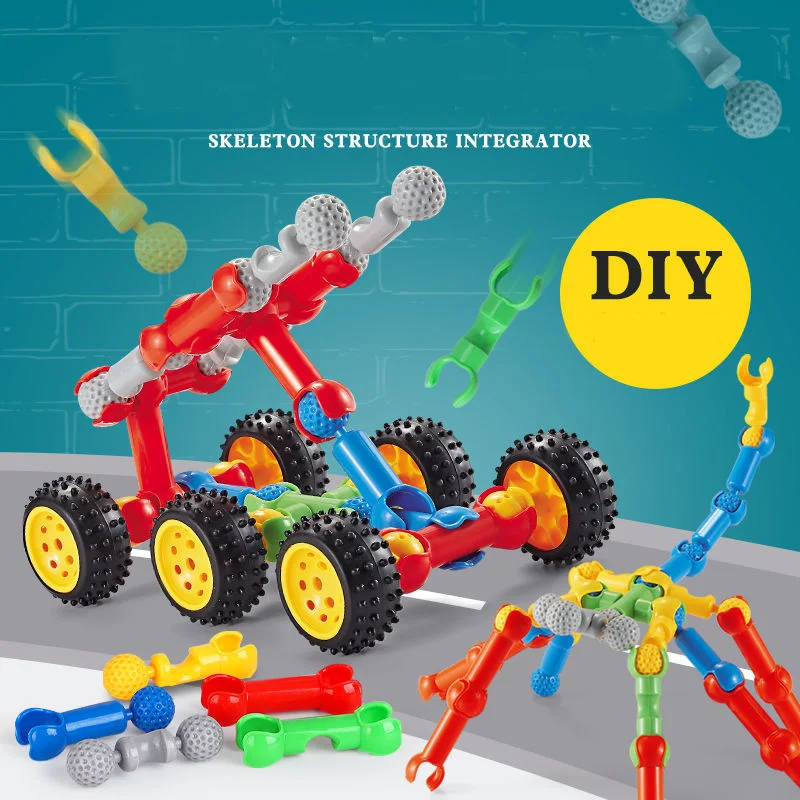 3D DIY Skeleton joint Building Blocks Stitching Inserted Construction Assembled Blocks Bricks Educational Toys for Children Gift