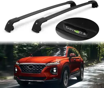 

2Pcs Adjustable Crossbar Cross bar Roof Rail Luggage Cargo Carrier Lockable Roof Rack Fit for H.yundai Santa Fe 2019 2020