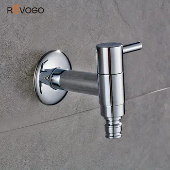 

ROVOGO Single Handle Washing Machine Bibcock Garden Faucet Wall Mounted, Bathroom Faucet Cold Water Tap, Chrome Finish