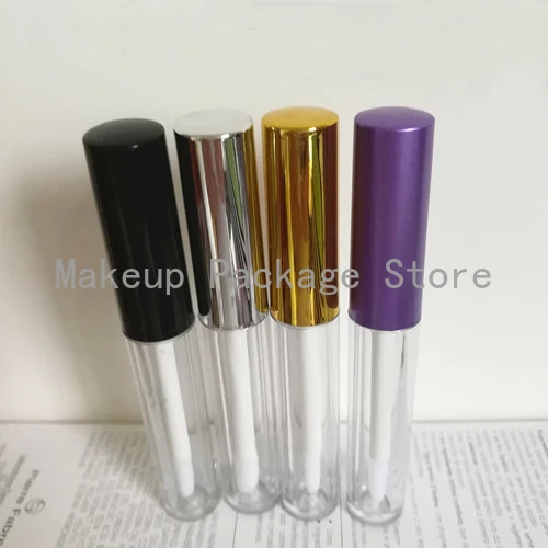 

100pcs 1.5ml Empty VE Liquid Lip Gloss Tube Plastic Lip Balm Container wit Silver/Gold/Purple/Black Lid Trial Refillable Bottle