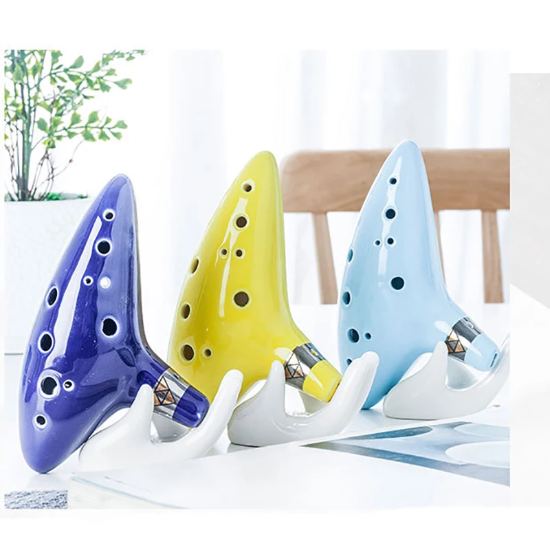 

12 Holes Ocarina Ceramic Alto High Quality C Tone A Tone Orff Musical Instrument Colorful Instrument
