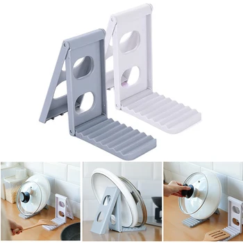 

Folding Pot Lid Holder and Spoon Rest Multifunctional Kitchen Supplies Storage Rack BJStore
