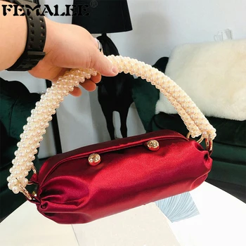 

High Street Pearl Handle Bag Women Boston Bag Luxury Designer Female Handbags New Designed Clutch Party Bags Gift Sac A Main