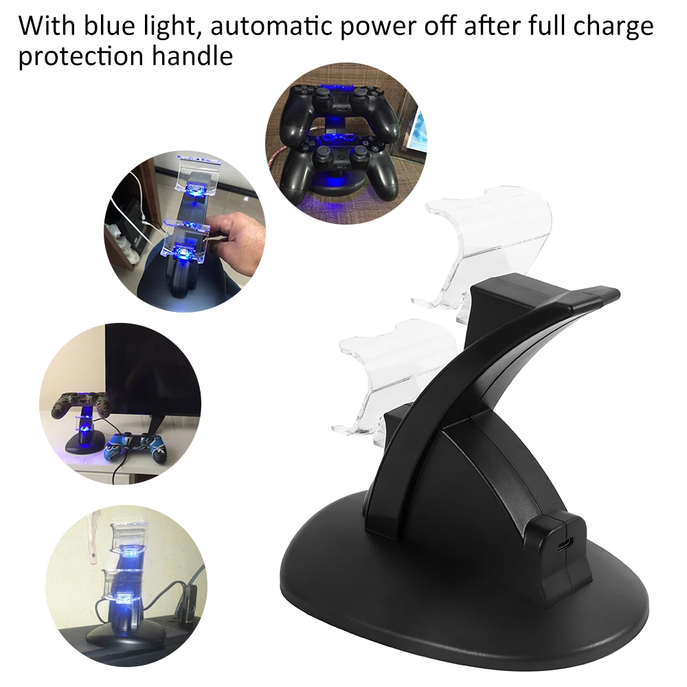 Контроллер Зарядное устройство Док-станция светодиодный двойной USB PS4 зарядная подставка Подставка для sony Playstation 4 PS4/PS4 Pro/PS4 тонкий контроллер