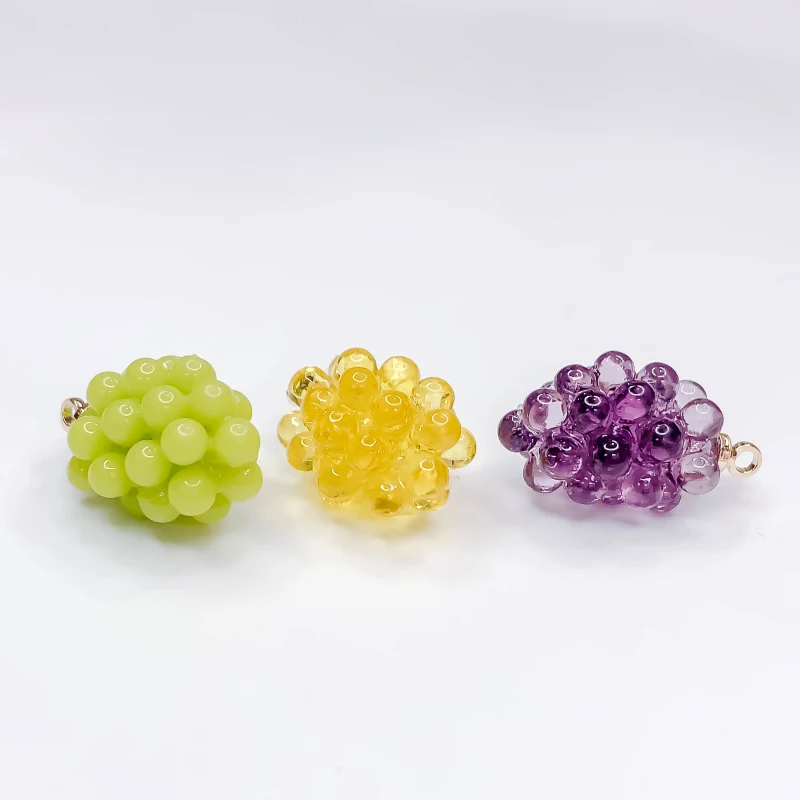 

Grape Shape Eardrop Pendant Resin Plastic Charms Necklace Earring Accessories Jewelry Component Material 6pcs