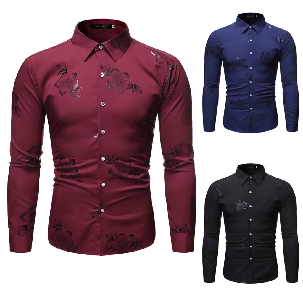 Прямая продажа с фабрики, мужская новая стильная модная рубашка с длинным рукавом, с принтом, с длинным рукавом, блузка, мужские рубашки