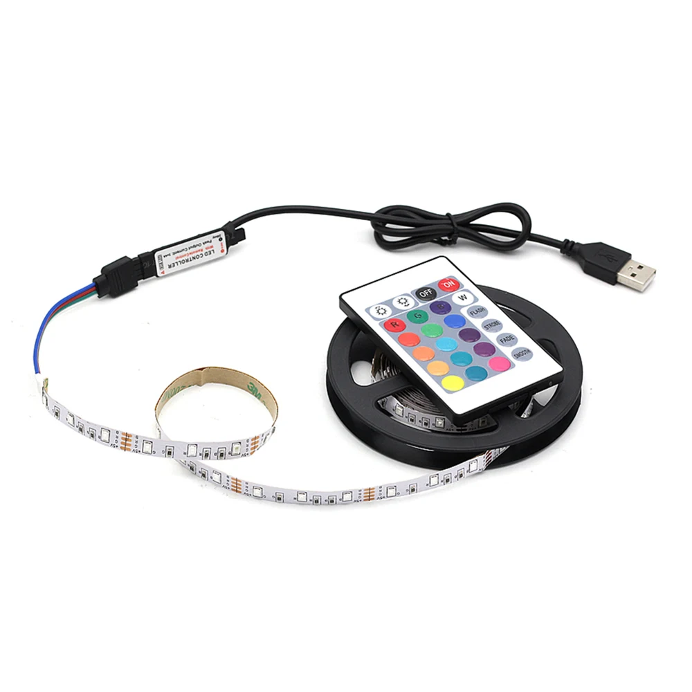 

1M 2M 3M 4M 5M USB LED Strip lamp 2835SMD DC5V Flexible RGB LED Light Tape Ribbon HDTV TV Desktop Screen Backlight Bias Lighting