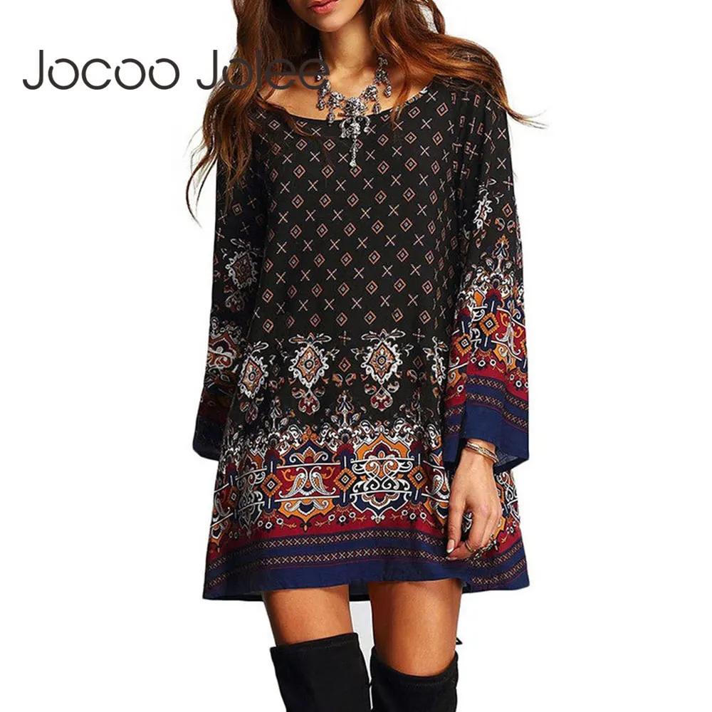 Винтажное этническое шифоновое платье Jocoo Jolee повседневное свободное с