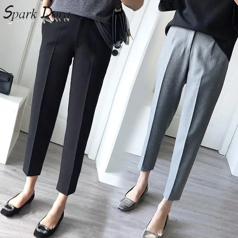 

SparkDora Suit Pants 2020 Spring Cropped Pants Korean Version Loose Straight Tube Smoke Tube Pants Casual Pants Small Leg Pants