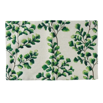 

Green Leaves Placemat For Dining Table Simple Style Drink Coasters Rectangle Cup Pad Tableware Mat Kitchen Decoration