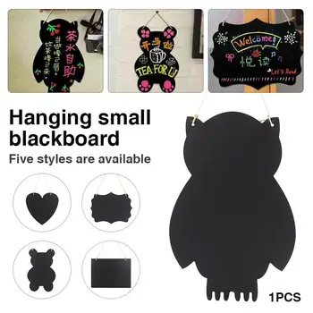 

MDF Lanyard Message Board Wooden Small Blackboard Hanging Small Blackboard Creative Cafe Home Decor Multifunctional Portable