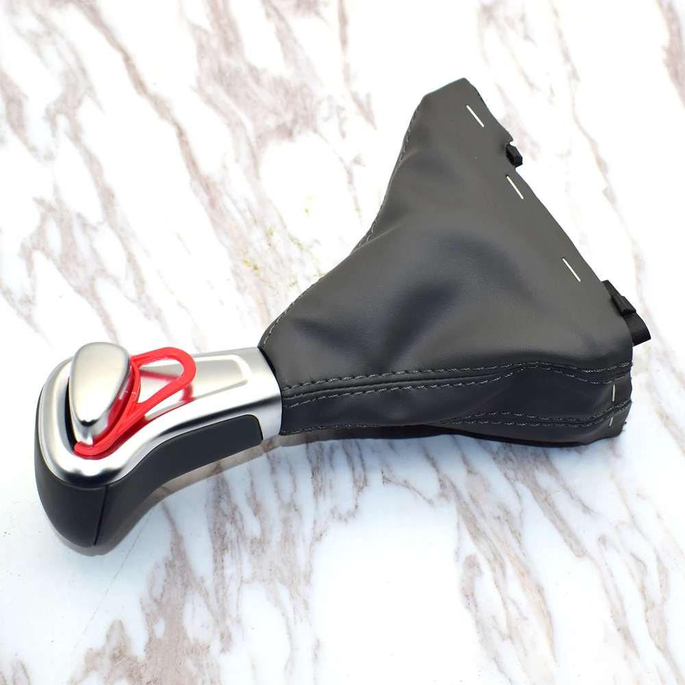 

Black Gear Shift Knob with Leather Boot Gaiter LHD AT Auto Trans ONLY For Audi A3 A4 A5 A6 PA STYLE C6 Q5 Q7 2009 2010 2011 2013