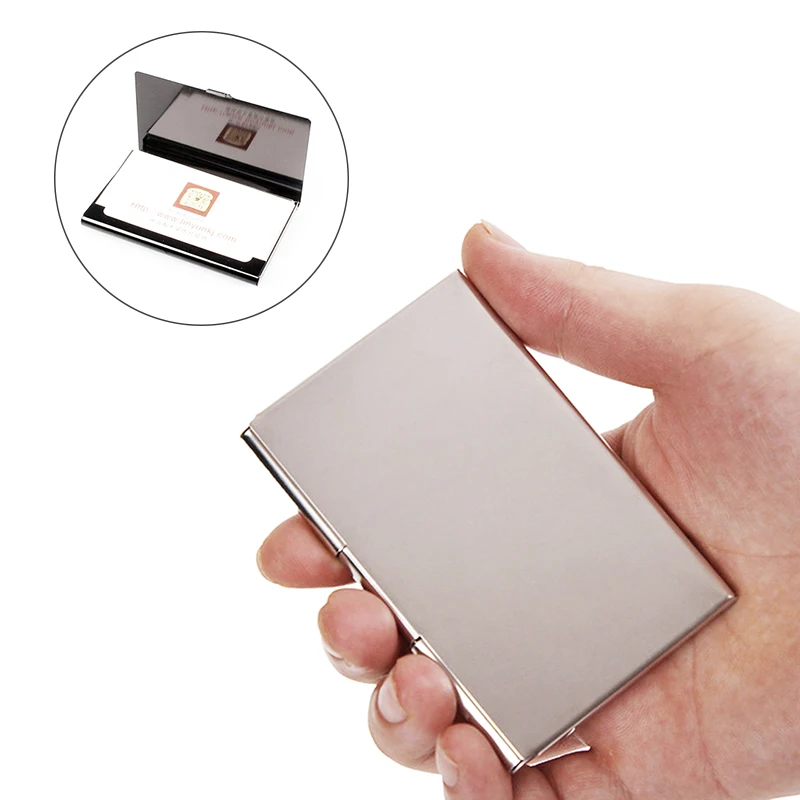 Водонепроницаемый Серебряный Алюминиевый металлический чехол из нержавеющей стали, визитница для кредитных карт, чехол-Органайзер