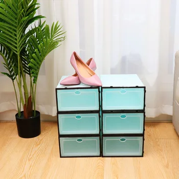 

6PCS Thicken Shoes Box Transparent Stackable Shoes Storage Box Plastic Shoe Container Shoe Organizer Shoebox storage Shoe Rack