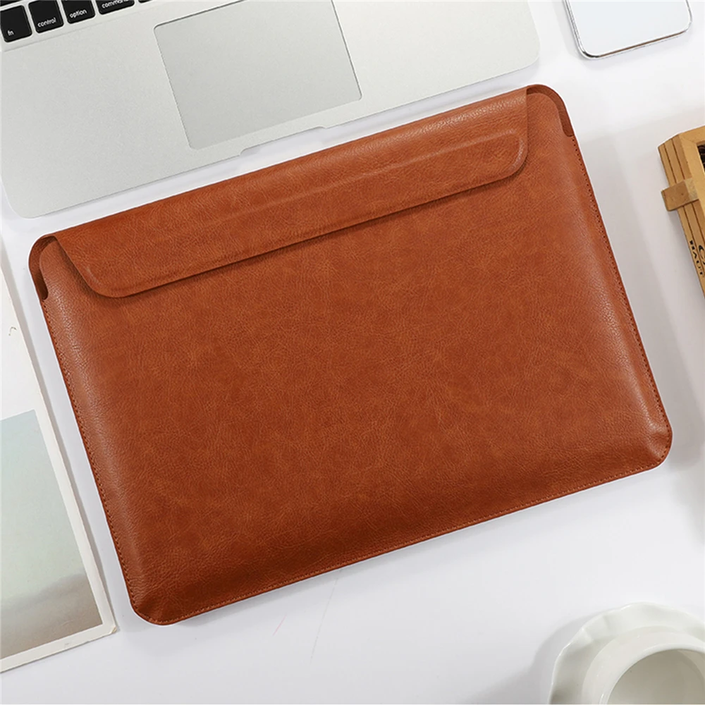 Коричневый Защитный рукав сумка для Apple Macbook Pro Air ноутбук элегантный сплошной цвет магнитная пряжка рукав чехол - Цвет: Коричневый