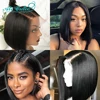 Ali Grace courte coupe émoussée Bob perruque pour les femmes noires 613 Bob perruque brésilienne Remy cheveux courts avant de lacet perruques de cheveux humains ► Photo 2/6