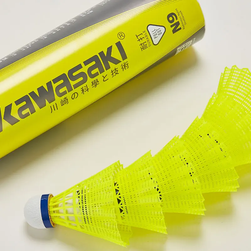 Kawasaki Badminton Plastic Nylon Ball N9 N350 for Training 6 Pcs Feather Shuttlecock Birdies badminton shuttlecock,badminton ball,feather shuttlecock