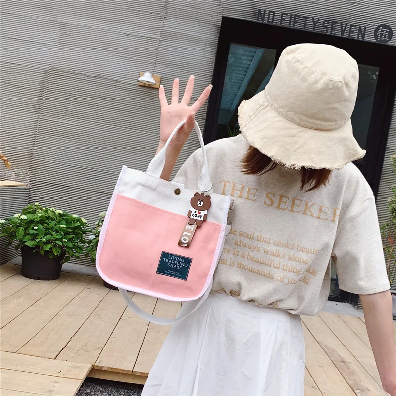 

2020 Autumn New Style Nylon Women's Bag Casual Hand Cloth Bag Shoulder Contrast Color Women's Bag