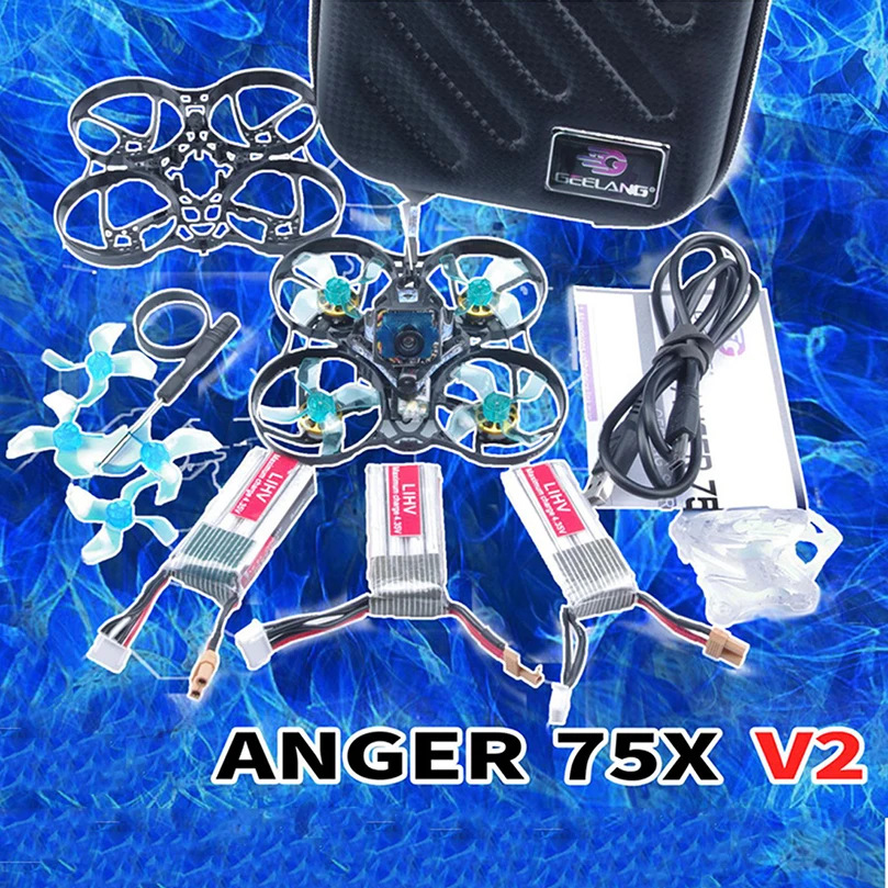 GEELANG ANGER 75X V2 75 мм BWhoop 3 4S FPV гоночный Дрон Квадрокоптер BNF/PNP SI F4 Fly Tower EOS 1202 KV6900