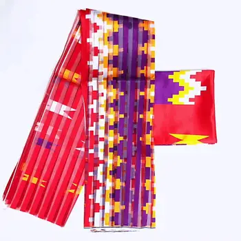 

New soft African organza fabric Flower Pattern 4 yards for dress +2 yards silk lace making cloth