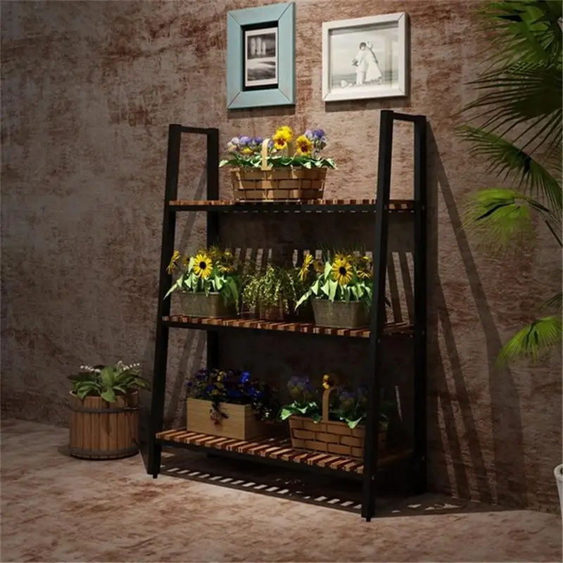 Version C Мадера стол леса Porta Piante Estanteria Para Plantas горшок Saksi Standi балкон Stojak Na Kwiaty стеллаж Цветочная полка для растений - Цвет: Version C