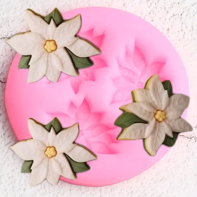 

Flower Border Silicone Molds DIY Chirstmas Cupcake Topper Fondant Cake Decorating Tools Candy Fimo Clay Chocolate Gumpaste Mould
